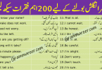 Spoken English Sentences with Urdu Translation learn 200 Best Urdu and Hindi to English sentences translation for daily use English speaking with PDF.
