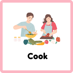 Cook - Preparing food by heating