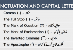 Punctuation and Capital Letters in English with Urdu learn Punctuation marks rules and uses Comma ,The Full Stop ,The Mark of Question , The Mark of Exclamation , The Inverted Commas , The Apostrophe