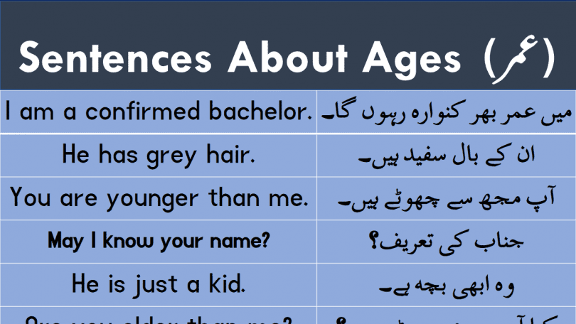 Sentences About Ages with Urdu or Hindi Translation - Grammareer