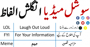 Social Media Vocabulary with Urdu and Hindi Meanings