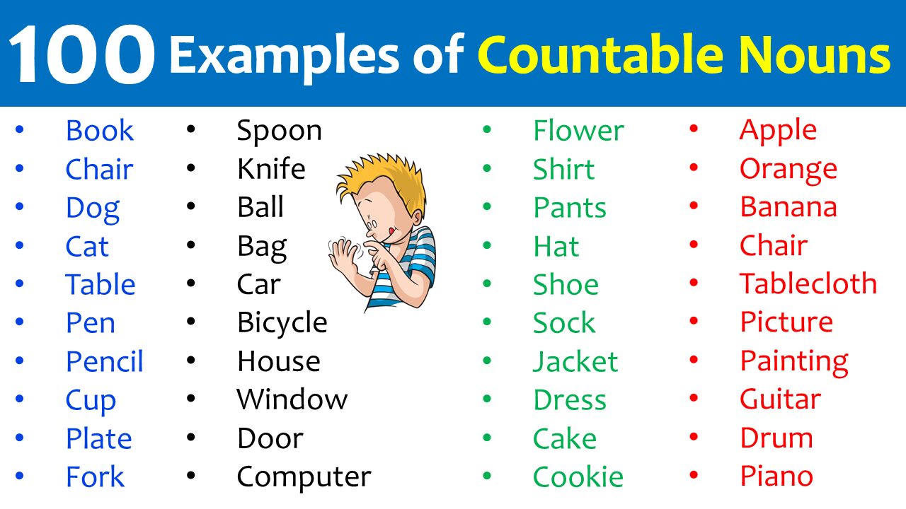 100 Examples of Countable Nouns Grammareer