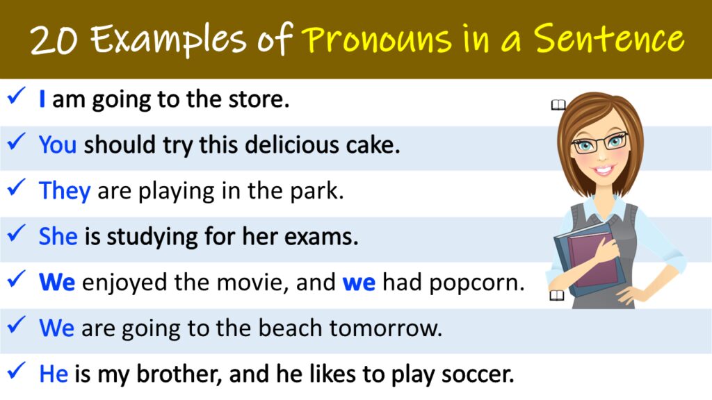 What Is An Example Of A Pronoun In A Sentence