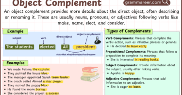 Object Complement in English