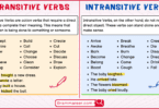 Transitive Verbs vs intransitive verbs