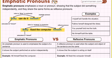 Emphatic pronouns definition with examples for better grammar understanding