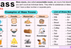 Mass Nouns in English with Examples