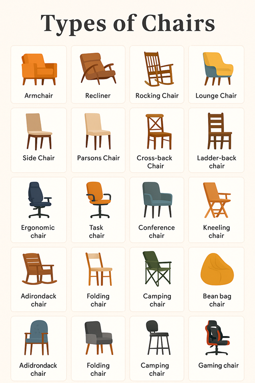 List of Types of Chairs Names