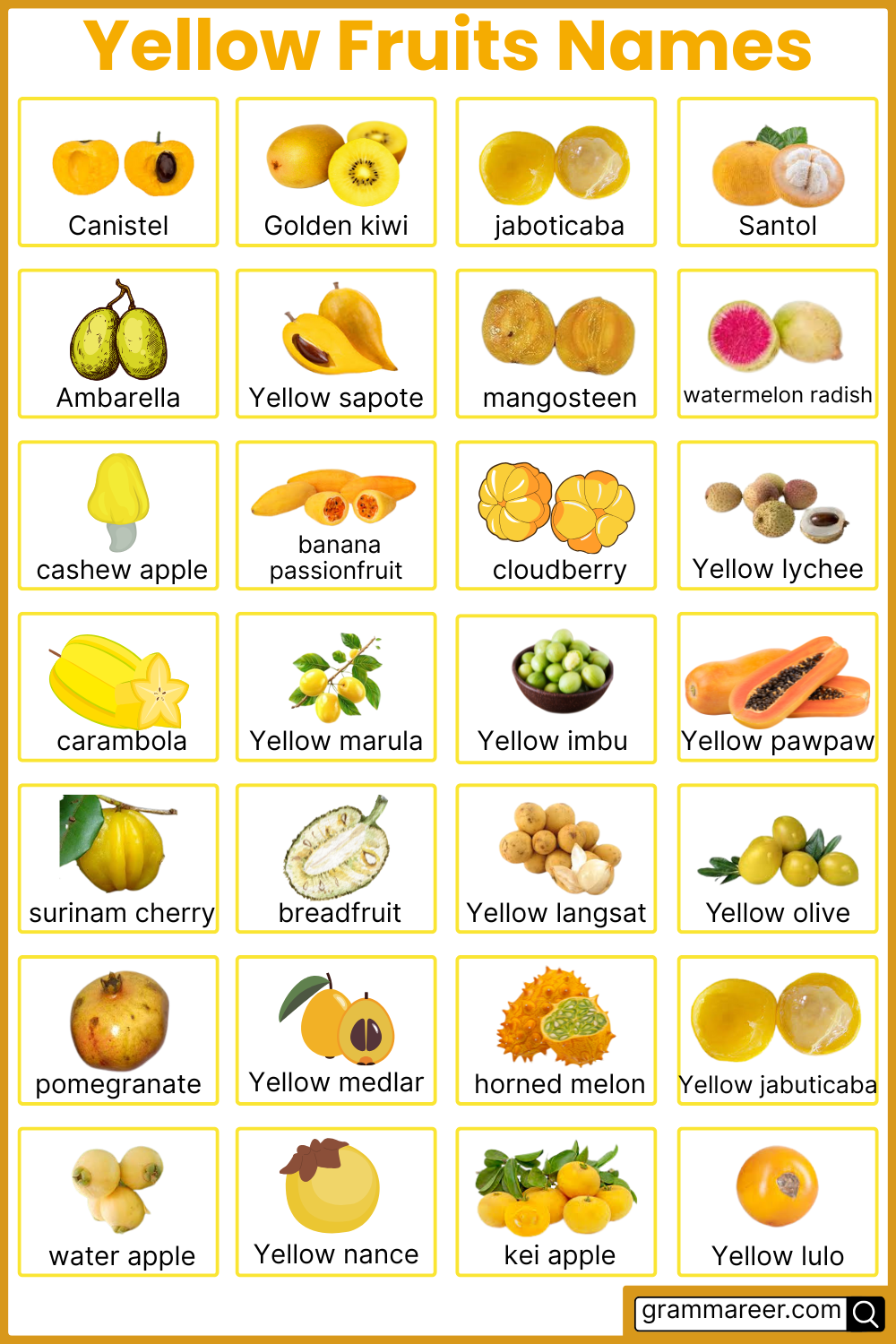 Tropical Yellow Fruits Infographics