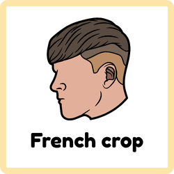 French Crop hairstyle for men– fringe cut example