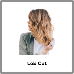 Lob cut women’s hairstyle medium-length bob
