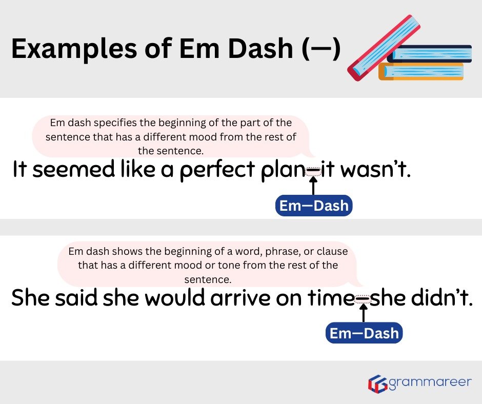 dash rules and examples in English grammar
