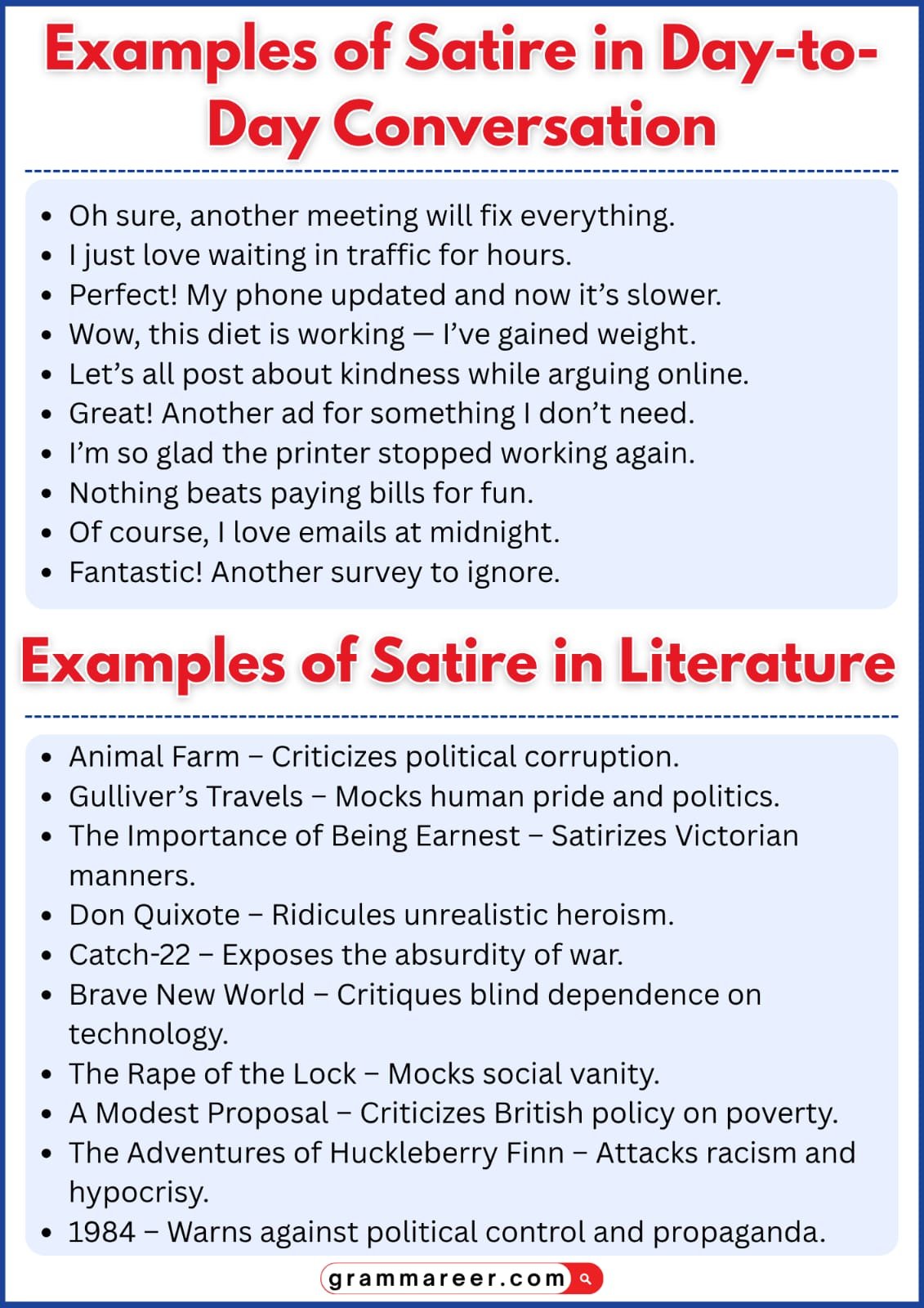 Famous satire examples in books and media